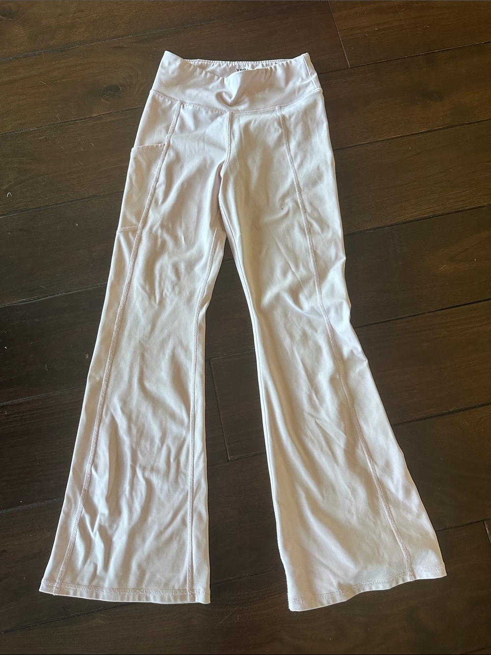 abercrombie kids White Flared Leggings with Panel Seams